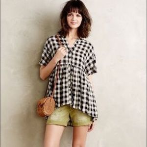 Anthropologie button down swing blouse XS